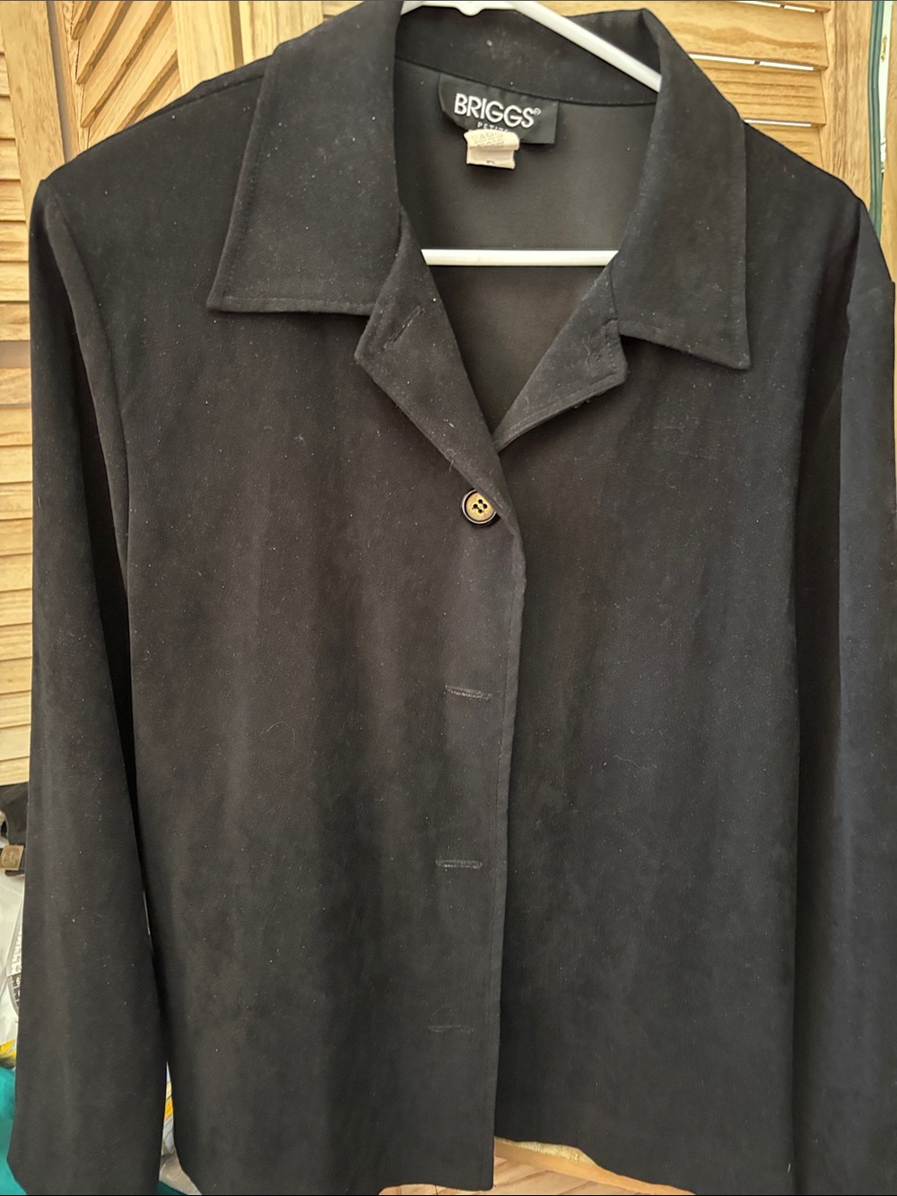 Briggs New York Solid Black Women's Ultra Suede Shacket Medium Petite